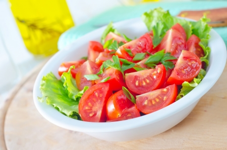 salad with tomatoの写真素材