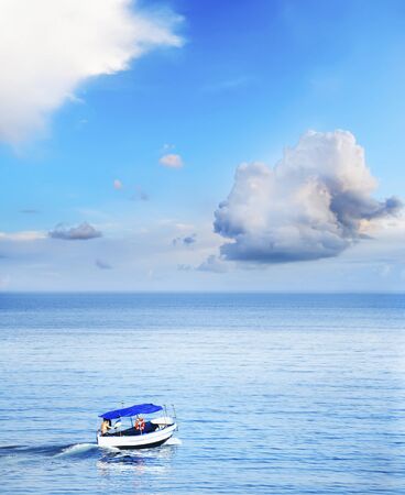 boat on the seaの写真素材