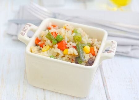 rice with vegetableの写真素材