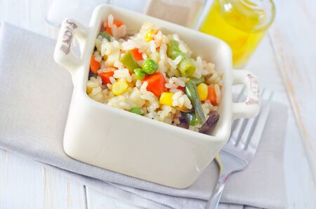 rice with vegetableの写真素材