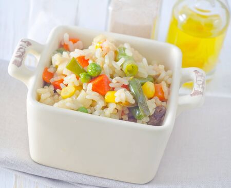 rice with vegetableの写真素材