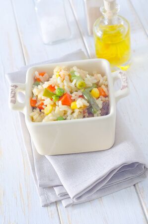 rice with vegetableの写真素材