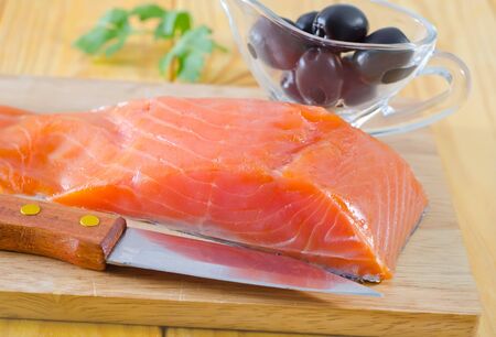 raw salmonの写真素材