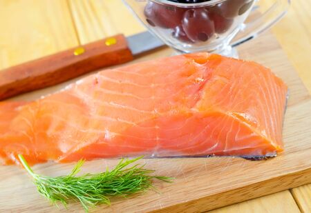raw salmonの写真素材