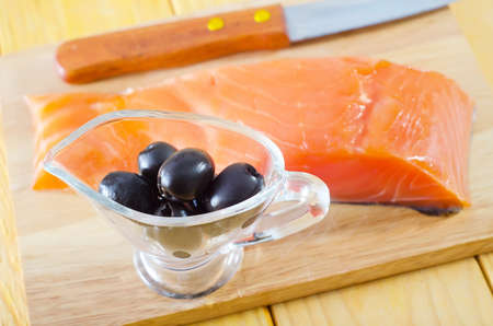 raw salmonの写真素材