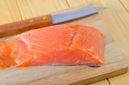 raw salmonの写真素材