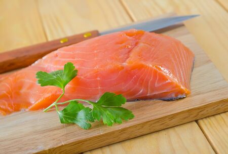 raw salmonの写真素材