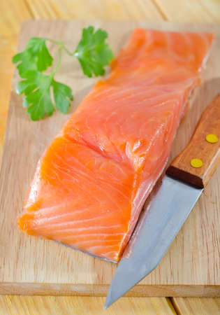 raw salmonの写真素材
