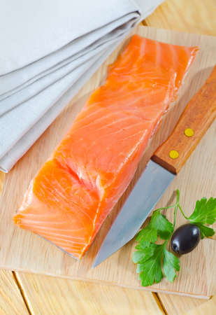 raw salmonの写真素材