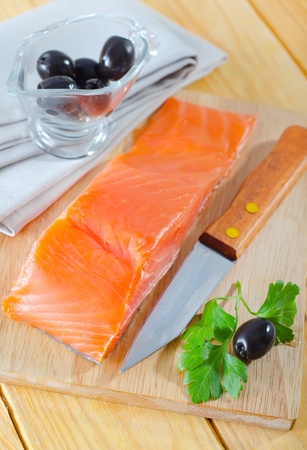 raw salmonの写真素材