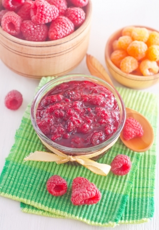 jam with raspberryの写真素材