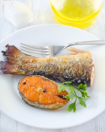 fried fishの写真素材
