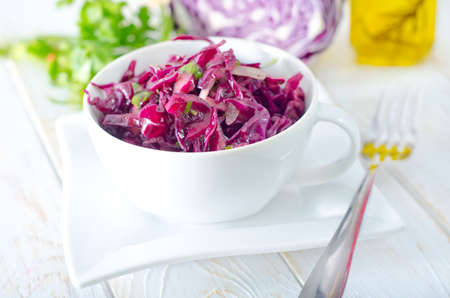 salad with blue cabbageの写真素材