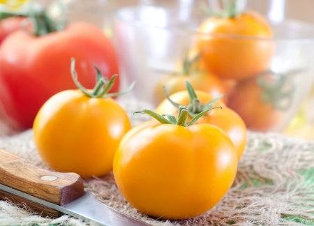 Yellow tomatoの写真素材