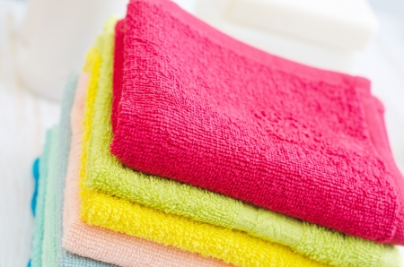soap and towelsの写真素材