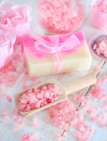 salt and soapの写真素材