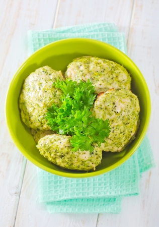 cutlets from chicken and vegetablesの写真素材
