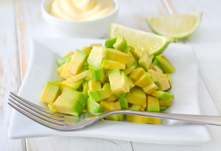 salad with avocadoの写真素材