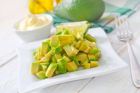 salad with avocadoの写真素材