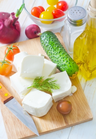 ingredients for greek saladの写真素材