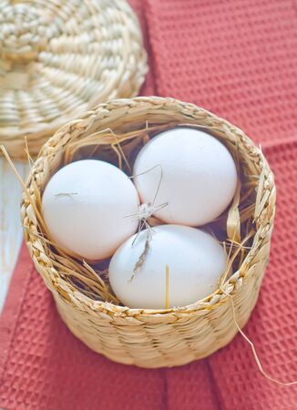 raw eggsの写真素材