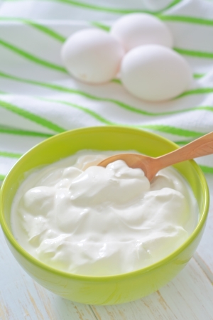 sour cream and eggsの写真素材