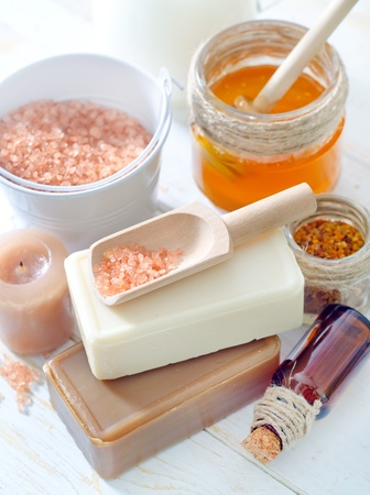 aroma soap and saltの写真素材