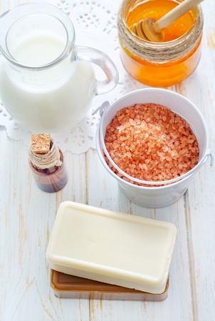 aroma soap and saltの写真素材