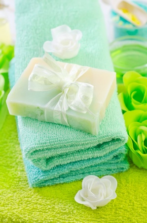 sea salt and soapの写真素材