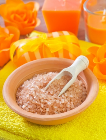 Sea salt and oilの写真素材