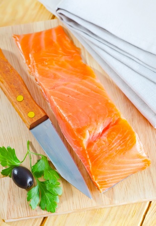 raw salmonの写真素材