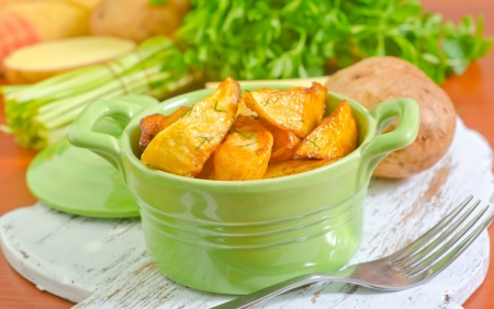 fried potatoの写真素材