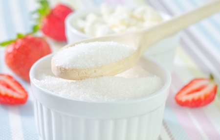 sugar, strawberry and cottageの写真素材