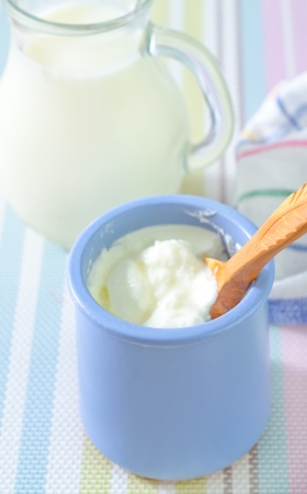 yogurt with blueberryの写真素材