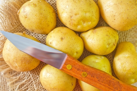 raw potatoの写真素材