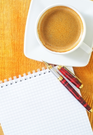 coffee and noteの写真素材