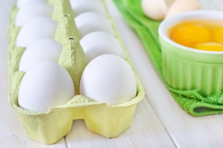 raw eggsの写真素材