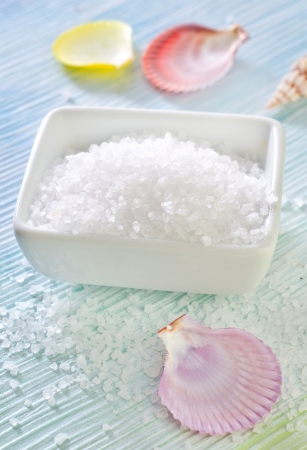 sea salt and shellsの写真素材