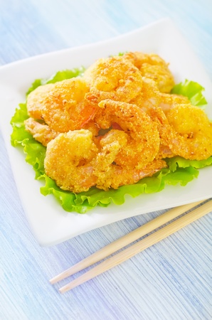 fried shrimpsの写真素材