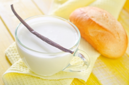 milk and breadの写真素材