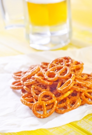 snack with beerの写真素材