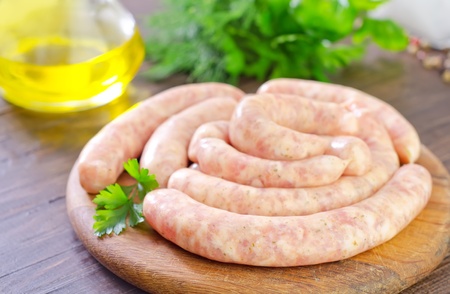 raw sausagesの写真素材