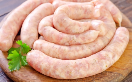 raw sausagesの写真素材