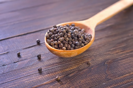 pepper in spoonの写真素材