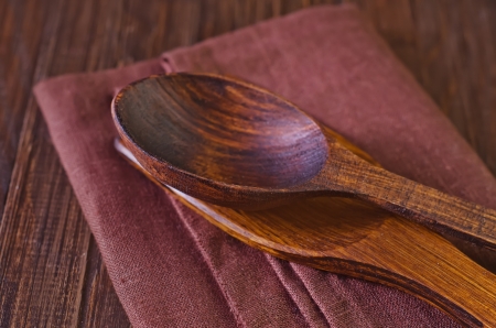 wooden dishwareの写真素材