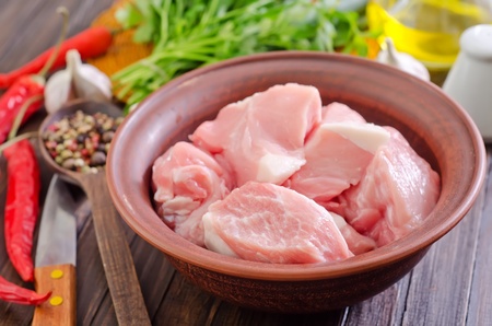 raw meat and aroma spicesの写真素材