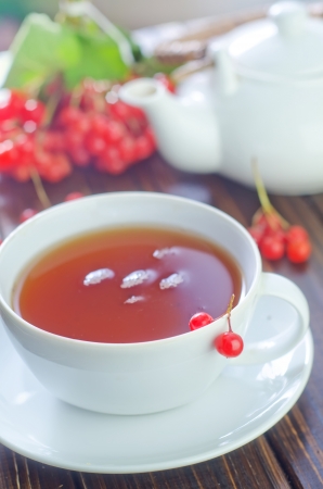 tea and viburnumの写真素材