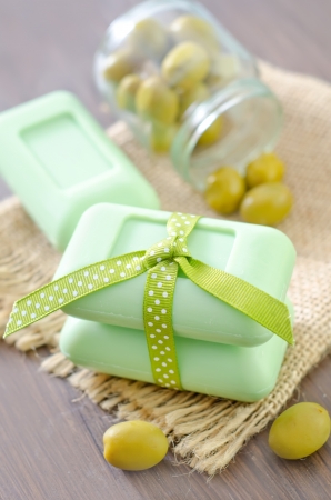 olive soapの写真素材