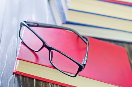 glasses and booksの写真素材