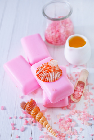 soap and saltの写真素材